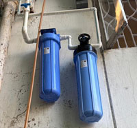 Installed wall hanging softener