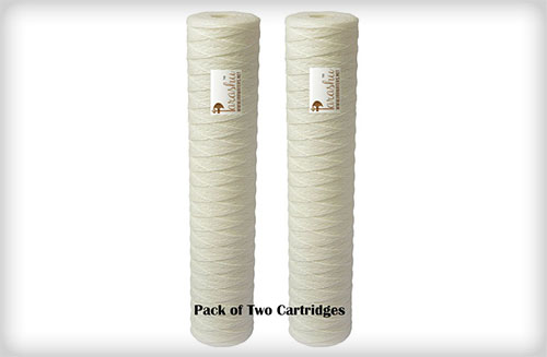 2 Pack Jumbo Washable Natural Fiber Cartridge for Whole House Iron Remover